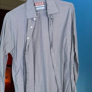 Black checkered Thomas Pink men’s button down